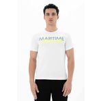 Ar-ma Erkek Bisiklet Yaka Tişört Yazi Baskili Örme Kumaş Slim Fit%93 Pamuk%7 Elastan 36/1 Full Elastan Süprem Y25344452201 Beyaz-B1