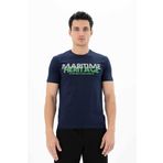 Ar-ma Erkek Bisiklet Yaka Tişört Yazi Baskili Örme Kumaş Slim Fit%93 Pamuk%7 Elastan 36/1 Full Elastan Süprem Y25344452201 Lacivert-L1