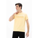 Ar-ma Erkek Bisiklet Yaka Tişört Yazi Baskili Örme Kumaş Slim Fit%93 Pamuk%7 Elastan 36/1 Full Elastan Süprem Y25344452201 Sarı-S1