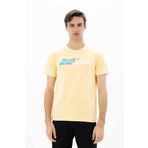 Ar-ma Erkek Bisiklet Yaka Tişört Yazi Baskili Örme Kumaş Slim Fit%93 Pamuk%7 Elastan 36/1 Full Elastan Süprem Y25344452401 Sarı-S1