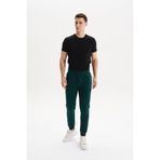 Ar-ma Erkek Eşofman Alti Baskisiz Basic Yandan Fermuar Cepli Arkadan Cepsiz Lastikli Dar Paça Örme Kumaş Regular Fit%70 Pamuk%30 Polyester 30/1 Şardonlu Üç İplik K30174681702 Yeşil-Y1