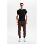 Ar-ma Erkek Eşofman Alti Baskisiz Basic Yandan Fermuar Cepli Arkadan Cepsiz Lastikli Dar Paça Örme Kumaş Slim Fit%80 Pamuk%14 Polyester%6 Elastan Scuba İnterlok K30174998802 Kahverengi-K1
