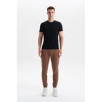 Ar-ma Erkek Eşofman Alti Baskisiz Basic Yandan Fermuar Cepli Arkadan Cepsiz Lastikli Dar Paça Örme Kumaş Slim Fit%80 Pamuk%14 Polyester%6 Elastan Scuba İnterlok K30174998802 Kahverengi-K3