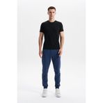 Ar-ma Erkek Eşofman Alti Baskisiz Basic Yandan Fermuar Cepli Arkadan Cepsiz Lastikli Dar Paça Örme Kumaş Slim Fit%80 Pamuk%14 Polyester%6 Elastan Scuba İnterlok K30174998902 İndigo-İ1