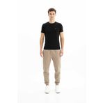 Ar-ma Erkek Eşofman Alti Baskisiz Basic Yandan Fermuarsiz Cepli Arkalar Cepsiz Lastikli Dar Paça Örme Kumaş Relax Fit%70 Pamuk%30 Polyester 30/1 Şardonlu Üç İplik K26174680101 Gri-Bej G8
