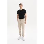 Ar-ma Erkek Eşofman Alti Baskisiz Basic Yandan Fermuarsiz Ve Arkalar Fermuar Cepli Lastikli Dar Paça Örme Kumaş Regular Fit%70 Pamuk%30 Polyester 30/1 Şardonlu Üç İplik K30174681502 Bej-B1