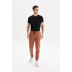 Ar-ma Erkek Eşofman Alti Baskisiz Basic Yandan Fermuarsiz Ve Arkalar Fermuar Cepli Lastikli Dar Paça Örme Kumaş Regular Fit%70 Pamuk%30 Polyester 30/1 Şardonlu Üç İplik K30174681502 Kahverengi-K6