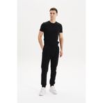 Ar-ma Erkek Eşofman Alti Baskisiz Basic Yandan Fermuarsiz Ve Arkalar Fermuar Cepli Lastikli Dar Paça Örme Kumaş Regular Fit%70 Pamuk%30 Polyester 30/1 Şardonlu Üç İplik K30174681502 Siyah-S1
