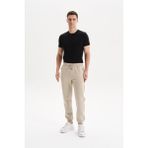 Ar-Ma Erkek Eşofman Alti Baskisiz Basic Yandan ve Arkadan Fermuar Cepli Lastikli Dar Paça Örme Kumaş Regular Fit %70 Pamuk %30 Polyester 30/1 Şardonlu Üç Iplik K30174681602 - XL - Haki-H1