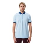 Ar-ma Erkek Fermuarlı Polo Yaka Tişört Regular Fit%100 Pamuk Pike Basic Baskısız Y29374354302 Mavi-M1