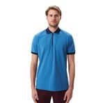 Ar-ma Erkek Fermuarlı Polo Yaka Tişört Regular Fit%100 Pamuk Pike Basic Baskısız Y29374354302 Mavi-M2