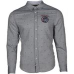 Ar-ma Erkek Gömlek Desenli Düğme Kapamali Cepsiz Uzun Kollu Gömlek Dokuma Kumaş Regular Fit %100 Pamuk Chambre Y9GKD1074 - 2XL - Gri-G6