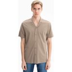 Ar-ma Erkek Gömlek Polo Yaka Kisa Kollu Düğme Kapamali Cepsiz Gömlek Örme Kumaş Regular Fit %100 Pamuk 30/1 Çift Toplama Penye Pike Y25374351101 - Gri - Bej - XL