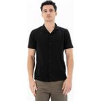 Ar-ma Erkek Gömlek Polo Yaka Kisa Kollu Düğme Kapamali Cepsiz Gömlek Örme Kumaş Regular Fit %100 Pamuk 30/1 Çift Toplama Penye Pike Y25374351101 - Siyah - 2XL