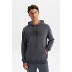 Ar-ma Erkek Kapşonlu Sweatshirt Baskisiz Kanguru Cepli Örme Kumaş Slim Fit%80 Pamuk%14 Polyester%6 Elastan Scuba İnterlok K30254685202 Gri-G3