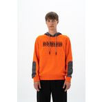 Ar-ma Erkek Kapşonlu Sweatshirt Yazi Baskili Cepsiz Örme Kumaş Regular Fit%90 Pamuk%10 Polyester Diagonal Üç İplik K26254926101 Turuncu-T1