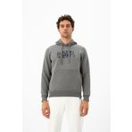 Ar-ma Erkek Kapşonlu Sweatshirt Yazi Baskili Kanguru Cepli Örme Kumaş Büyük Beden%70 Pamuk%30 Polyester 30/1 Şardonlu Üç İplik K24254884301 Gri-G1