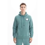 Ar-ma Erkek Kapşonlu Sweatshirt Yazi Baskili Kanguru Cepli Örme Kumaş Regular Fit%70 Pamuk%30 Polyester 30/1 Şardonlu Üç İplik K26254625001 Yeşil-Y6