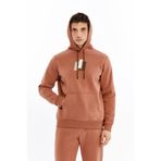 Ar-ma Erkek Kapşonlu Sweatshirt Yazi Baskili Kanguru Cepli Örme Kumaş Regular Fit%70 Pamuk%30 Polyester 30/1 Şardonlu Üç İplik K30254628502 Kahverengi-K6