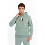 Ar-ma Erkek Kapşonlu Sweatshirt Yazi Baskili Kanguru Cepli Örme Kumaş Regular Fit%70 Pamuk%30 Polyester 30/1 Şardonlu Üç İplik K30254628502 Mavi-M24