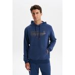 Ar-ma Erkek Kapşonlu Sweatshirt Yazi Baskili Kanguru Cepli Örme Kumaş Slim Fit%80 Pamuk%14 Polyester%6 Elastan Scuba İnterlok K30254685102 İndigo-İ1