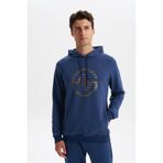 Ar-ma Erkek Kapşonlu Sweatshirt Yazi Baskili Yandan Fermuar Cepli Örme Kumaş Slim Fit%80 Pamuk%14 Polyester%6 Elastan Scuba İnterlok K30254685302 İndigo-İ1