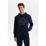 Ar-ma Erkek Kapşonlu Sweatshirt Yazi Baskili Yandan Fermuar Cepli Örme Kumaş Slim Fit%80 Pamuk%14 Polyester%6 Elastan Scuba İnterlok K30254685302 Lacivert-L1