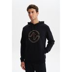 Ar-ma Erkek Kapşonlu Sweatshirt Yazi Baskili Yandan Fermuar Cepli Örme Kumaş Slim Fit%80 Pamuk%14 Polyester%6 Elastan Scuba İnterlok K30254685302 Siyah-S1