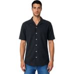 Ar-Ma Erkek Keten Gömlek Basic Baskisiz Düğme Kapamali Cepsiz Kisa Kollu Gömlek Dokuma Kumaş Regular Fit %60 Pamuk %40 Keten Y31485118202 - Kahverengi - 2XL