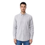 Ar-ma Erkek Keten Gömlek Baskisiz Basic Düğme Kapamali Cepsiz Uzun Kollu Gömlek Dokuma Kumaş Regular Fit%60 Pamuk%40 Keten Y31485118102 Gri-G2