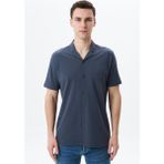 Ar-ma Erkek Polo Yaka Kısa Kollu Gömlek Regular Fit %100 Pamuk Penye Pike Düğme Kapamalı Cepsiz Y25374351101 - Gri-GR158