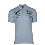 Ar-ma Erkek Polo Yaka Örme Tişört Regular Fit %100 Pamuk Pike Yazı Baskılı Y9TYO7956 Mavi-M1