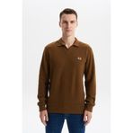 Ar-ma Erkek Polo Yaka Sweatshirt Basic Baskisiz Cepsiz Düğmesiz Örme Kumaş Regular Fit%65 Pamuk%35 Polyester 30/2 Karbon Firçali Selanik K30554698602 Kahverengi-K7