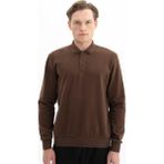 Ar-ma Erkek Polo Yaka Sweatshirt Basic Baskisiz Cepsiz Regular Fit Karbon Firçali Selanik K26564699901 - Kahverengi