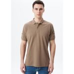 Ar-ma Erkek Polo Yaka Tişört Baskisiz Basic Örme Kumaş Regular Fit %100 Pamuk 30/1 Çift Toplama Penye Pike Y29374355202 - Gri - Bej