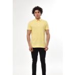 Ar-ma Erkek Polo Yaka Tişört Baskisiz Basic Örme Kumaş Regular Fit%100 Pamuk 30/1 Çift Toplama Penye Pike Y22374350701 Sarı-S1