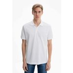 Ar-ma Erkek Polo Yaka Tişört Baskisiz Basic Örme Kumaş Regular Fit%100 Pamuk 30/1 Çift Toplama Penye Pike Y27374352301 Beyaz-B1