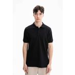 Ar-ma Erkek Polo Yaka Tişört Baskisiz Basic Örme Kumaş Regular Fit%100 Pamuk 30/1 Çift Toplama Penye Pike Y27374352301 Siyah-S1