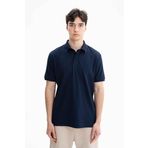 Ar-ma Erkek Polo Yaka Tişört Baskisiz Basic Örme Kumaş Regular Fit%100 Pamuk 30/1 Çift Toplama Penye Pike Y27374352601 Lacivert-L1