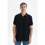 Ar-ma Erkek Polo Yaka Tişört Baskisiz Basic Örme Kumaş Regular Fit%100 Pamuk 30/1 Çift Toplama Penye Pike Y29374353802 Siyah-S1