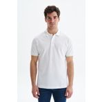 Ar-ma Erkek Polo Yaka Tişört Baskisiz Basic Örme Kumaş Regular Fit%100 Pamuk 30/1 Çift Toplama Penye Pike Y29374353902 Beyaz-B1
