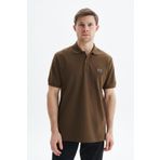 Ar-ma Erkek Polo Yaka Tişört Baskisiz Basic Örme Kumaş Regular Fit%100 Pamuk 30/1 Çift Toplama Penye Pike Y29374354102 Kahverengi-K1