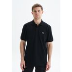 Ar-ma Erkek Polo Yaka Tişört Baskisiz Basic Örme Kumaş Regular Fit%100 Pamuk 30/1 Çift Toplama Penye Pike Y29374354102 Siyah-S1