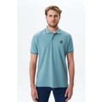 Ar-ma Erkek Polo Yaka Tişört Baskisiz Basic Örme Kumaş Regular Fit%100 Pamuk 30/1 Çift Toplama Penye Pike Y29374354402 Mavi-M24