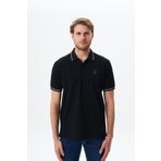 Ar-ma Erkek Polo Yaka Tişört Baskisiz Basic Örme Kumaş Regular Fit%100 Pamuk 30/1 Çift Toplama Penye Pike Y29374354402 Siyah-S1