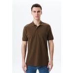 Ar-ma Erkek Polo Yaka Tişört Baskisiz Basic Örme Kumaş Regular Fit%100 Pamuk 30/1 Çift Toplama Penye Pike Y29374354802 Kahverengi-K1