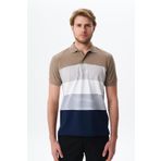 Ar-ma Erkek Polo Yaka Tişört Baskisiz Basic Örme Kumaş Regular Fit%100 Pamuk 30/1 Çift Toplama Penye Pike Y29374355002 Gri-Bej G8
