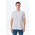 Ar-ma Erkek Polo Yaka Tişört Baskisiz Basic Örme Kumaş Regular Fit%100 Pamuk 30/1 Çift Toplama Penye Pike Y29374355202 Beyaz-B1