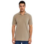 Ar-ma Erkek Polo Yaka Tişört Baskisiz Basic Örme Kumaş Regular Fit%100 Pamuk 30/1 Çift Toplama Penye Pike Y31374356902 Gri-Bej G8