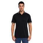 Ar-ma Erkek Polo Yaka Tişört Baskisiz Basic Örme Kumaş Regular Fit%100 Pamuk 30/1 Çift Toplama Penye Pike Y31374356902 Siyah-S1